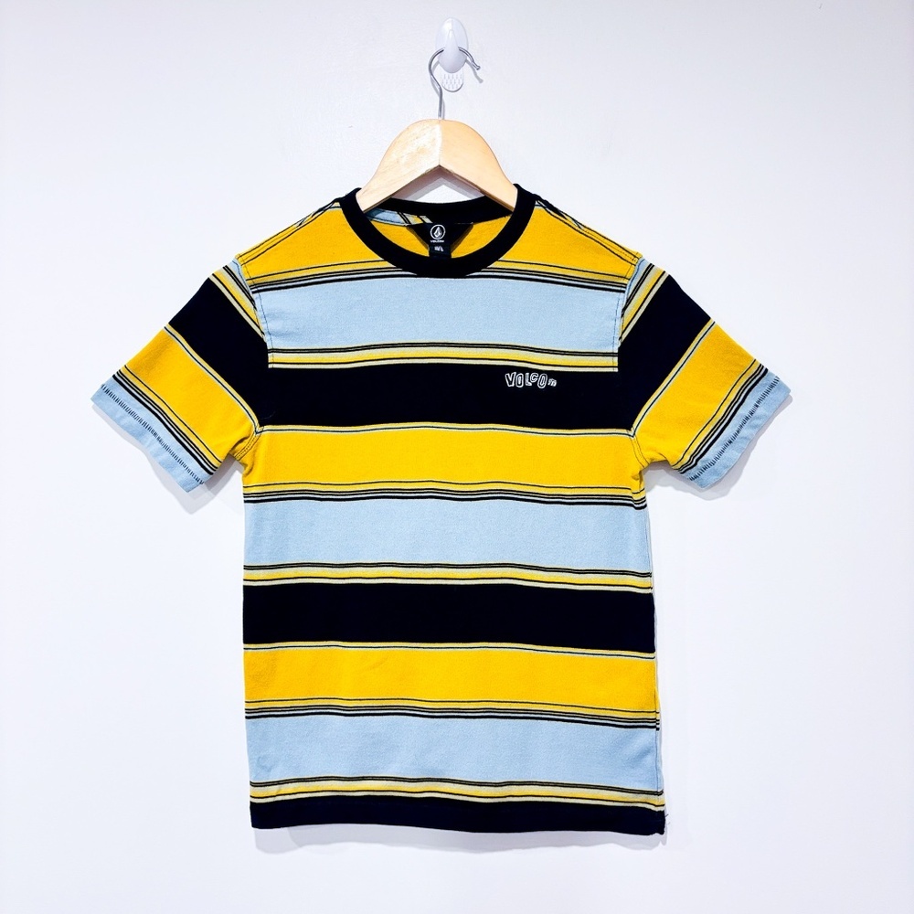 VOLCOM‎ Blue & Yellow Striped T-shirt
